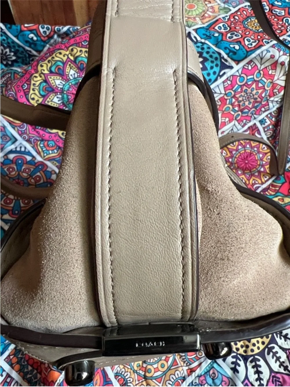 Coach  Leather Satchel Bag with Removable Strap